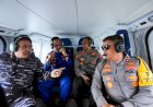 Kapolda Sumut Bersama Danlantamal Patroli Udara Pantau Perairan Belawan 