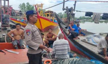 Polres Sergai Melalui Personil Sat Pol Airud Polres Serdang, Monitoring Binluh dan Dikmas Nelayan Sebelum Melaut.