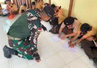 Ajarkan Kedisiplinan, Satgas Pamtas Yonarmed 10/ Bradjamusti Latih Pramuka di Perbatasan RI-Malaysia