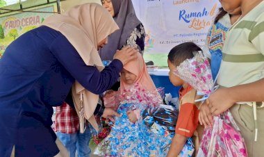 Peringatan Hari Anak, Pelindo bersama Human Initiative Launching Program Rumah Literasi dan Berbagi Paket Sekolah di Belawan